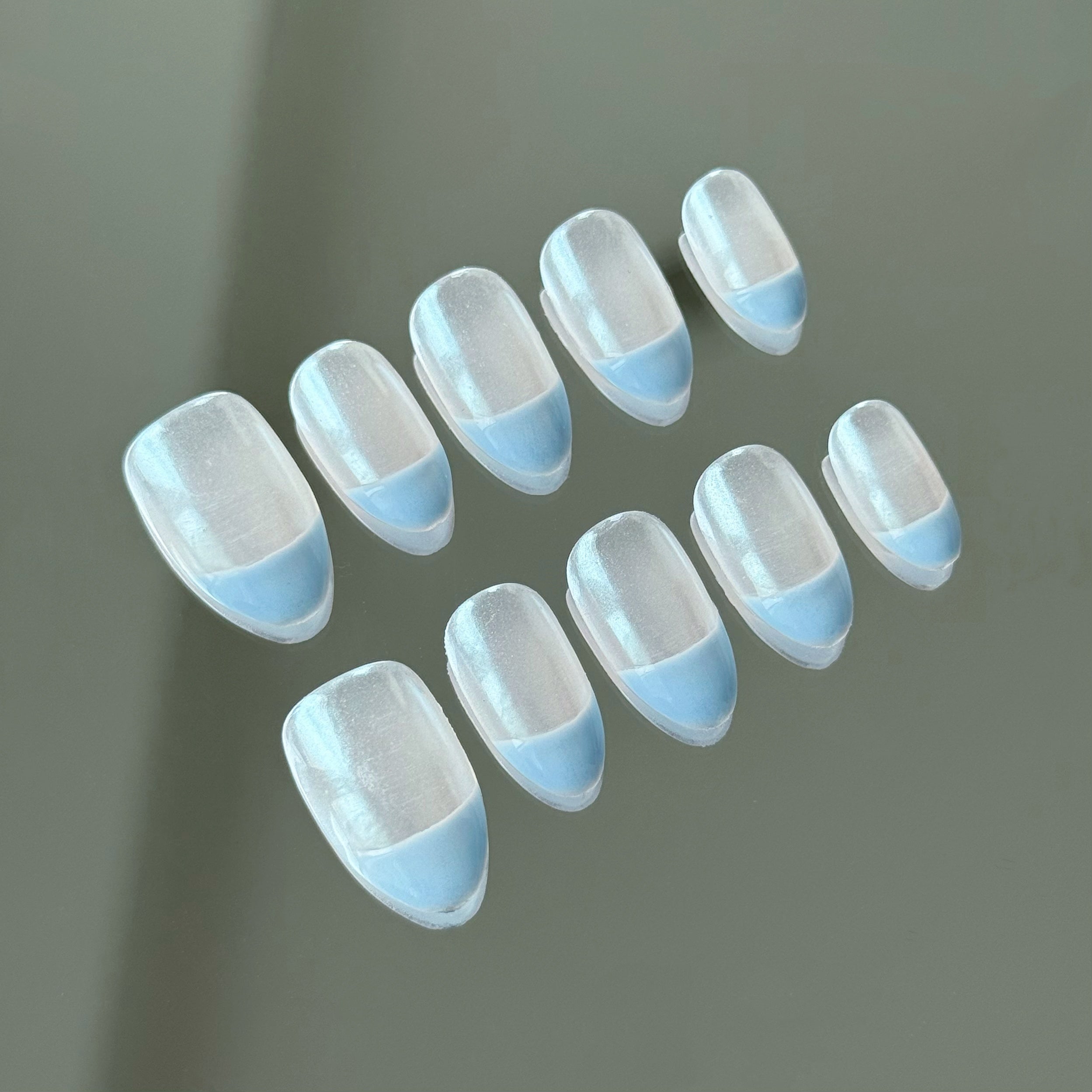 Azure French Tip Collection -Dazzling Date-Ready Nail Art