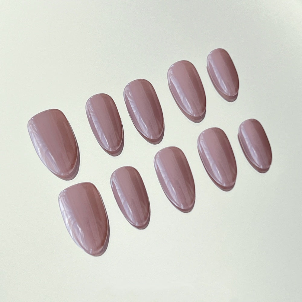 Viral Greyish Purple Nails – Trending Solid Color Press-Ons