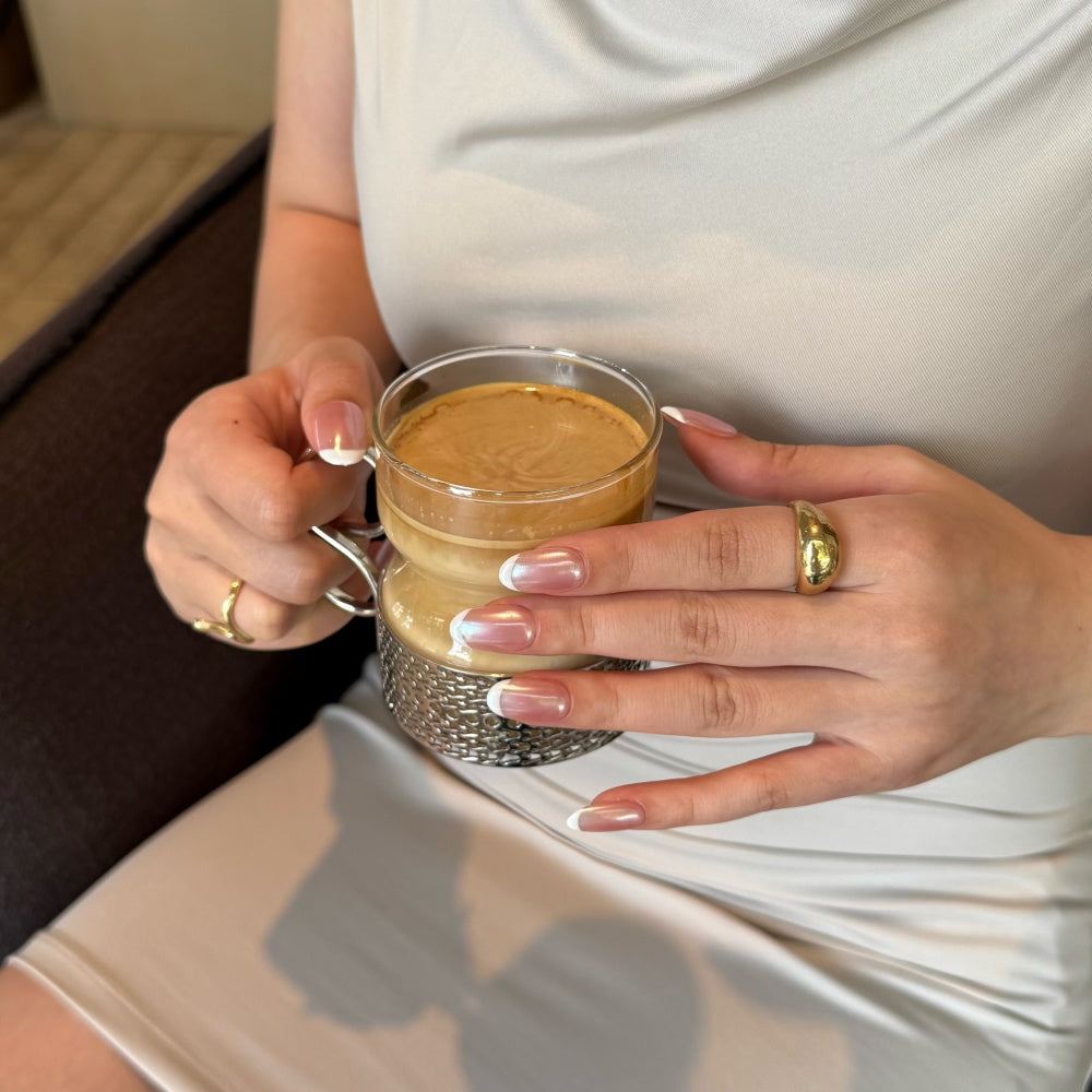 White French Tip Nails with Aurora Chrome  Simple Elegant Manicure