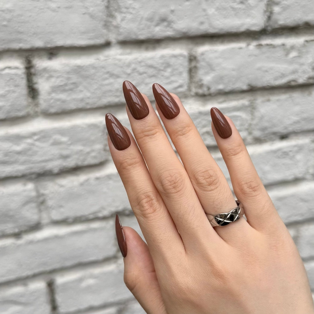 Chocolate Luxe Press-On Nails - Velvet Matte & Glossy Tips