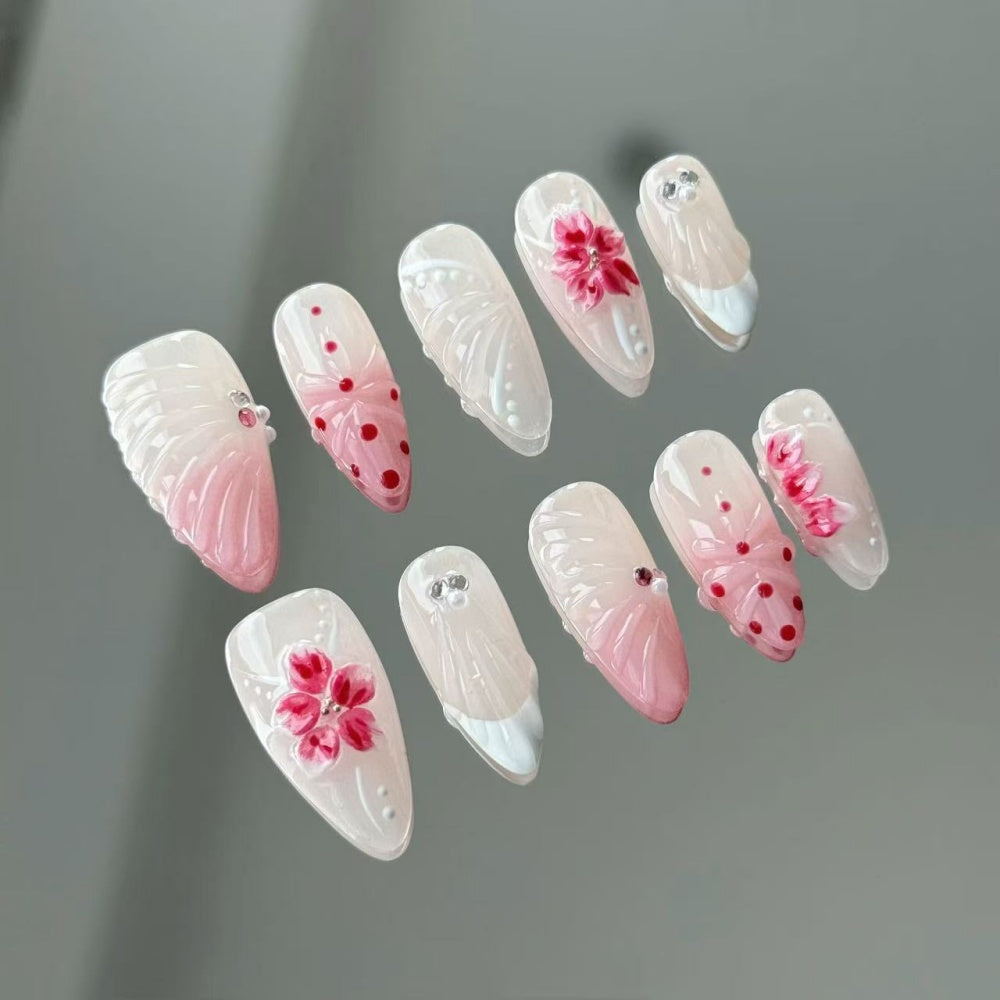 Popular 3D Carved & Hand-Painted Nail Art Tips (Handmade, Niche Design)