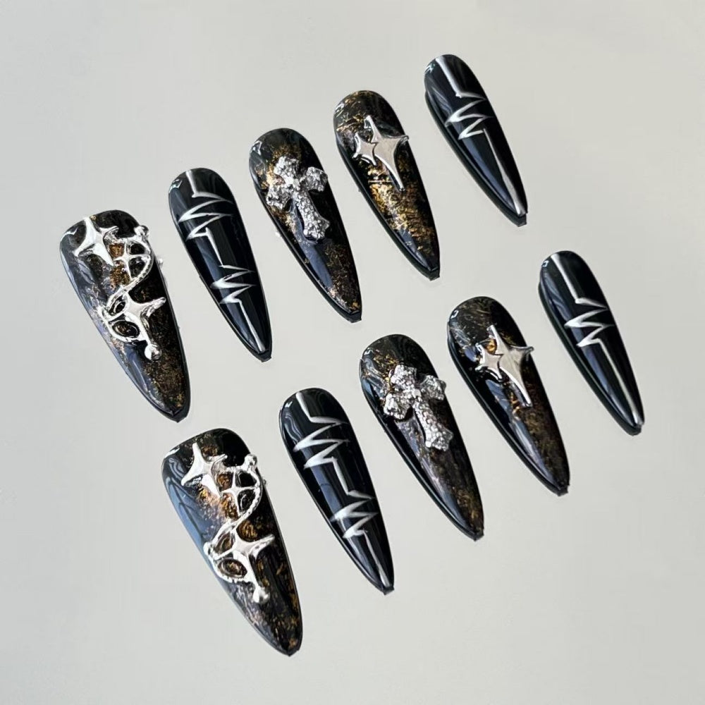 Handmade Gothic Metal Nails - Punk Rock Studs & Industrial Chains