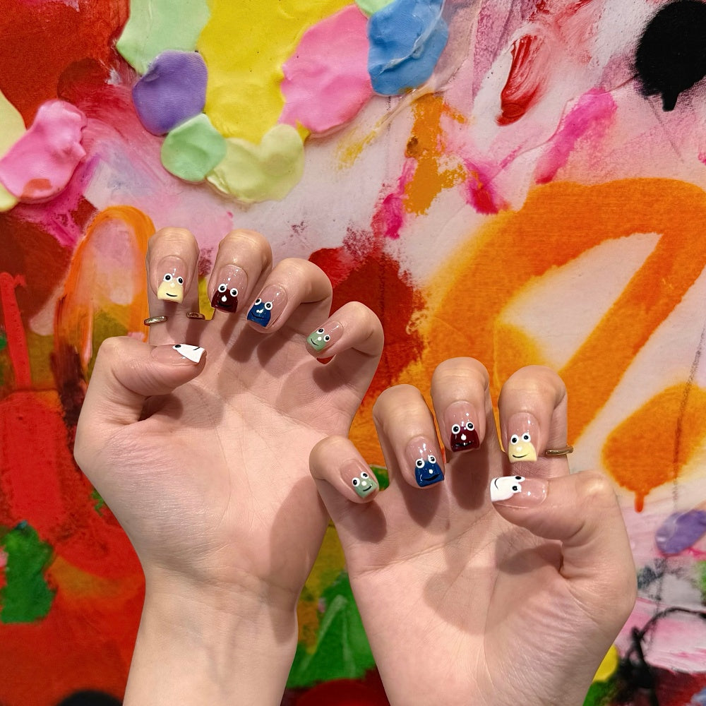 Kawaii Cartoon Nails - 3D Smiley Faces