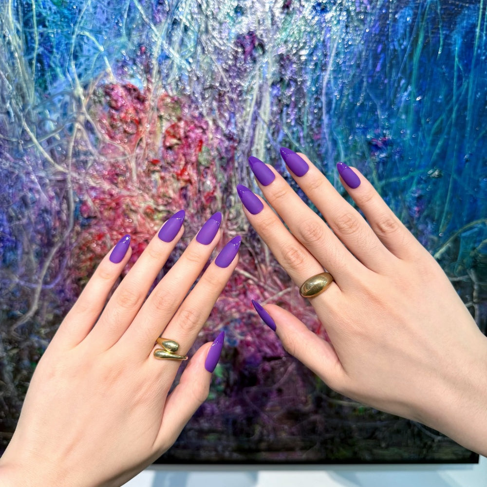 Violet Vixen Press-Ons - Velvet Matte French with Glossy Edge