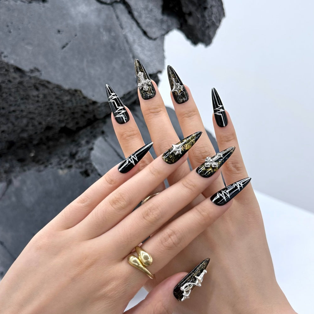 Handmade Gothic Metal Nails - Punk Rock Studs & Industrial Chains