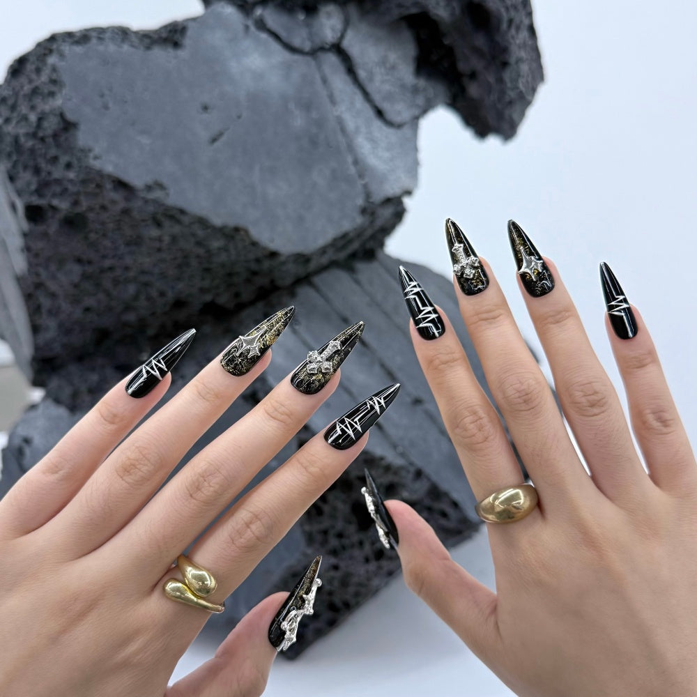 Handmade Gothic Metal Nails - Punk Rock Studs & Industrial Chains