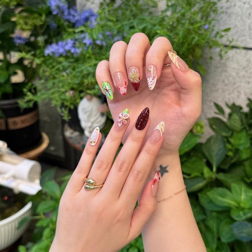 Holiday Ocean 3D French Tips - Starfish & Waterdrop Carving Collection