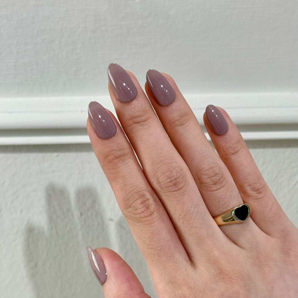 Viral Greyish Purple Nails – Trending Solid Color Press-Ons