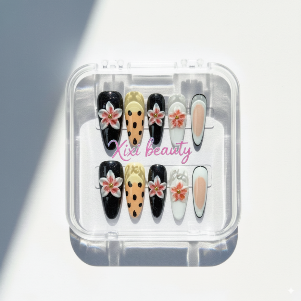 Tropical Paradise 3D Hand-Sculpted Press-On Nails