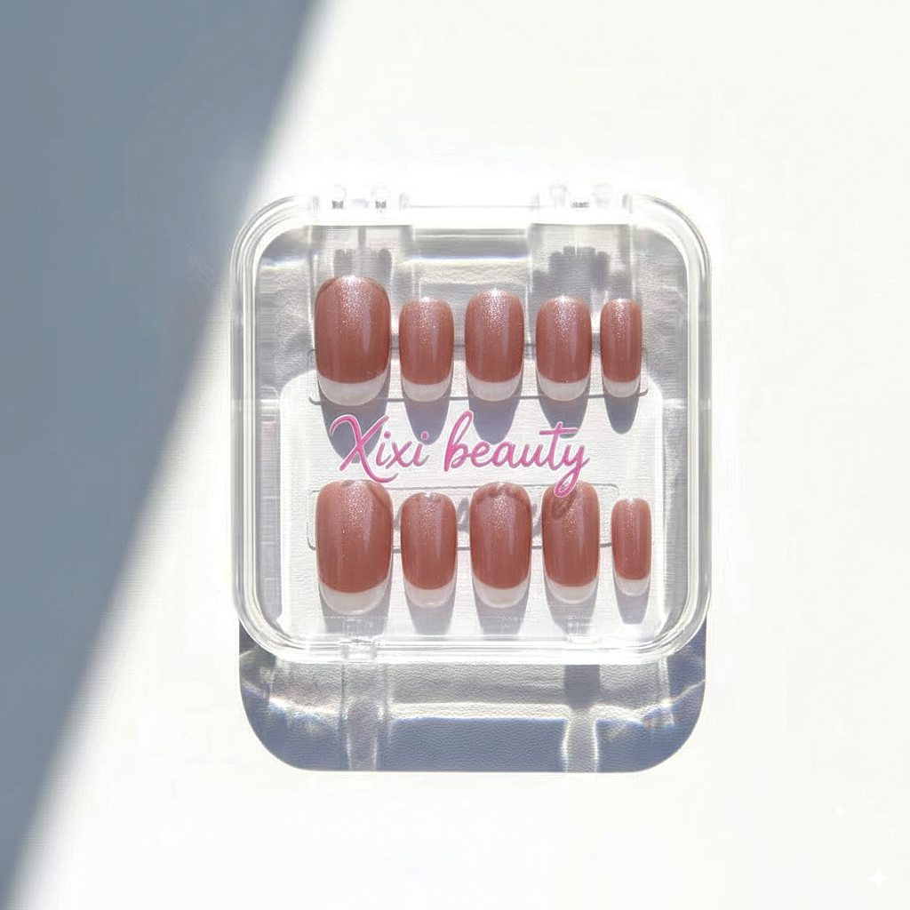 White French Tip Nails with Aurora Chrome  Simple Elegant Manicure